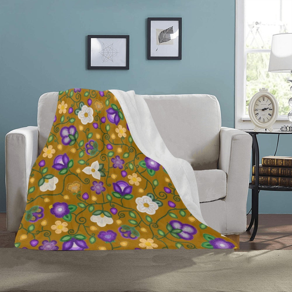 Midnight Moss Bloom Toffee Ultra-Soft Micro Fleece Blanket 40"x50"