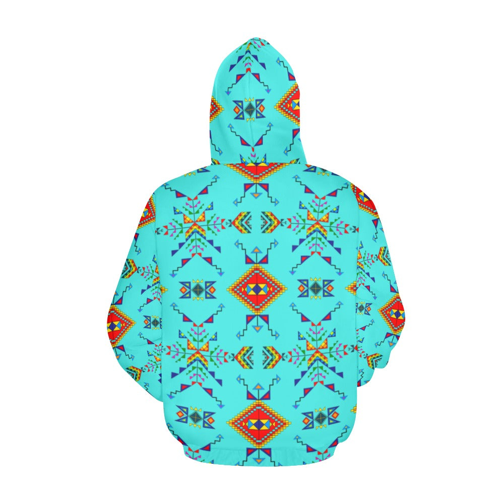 Buffalo Jump Turquoise Hoodie for Women (USA Size)