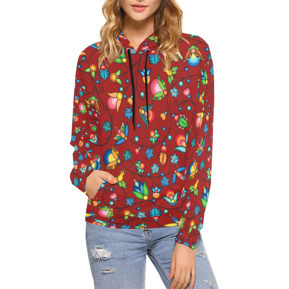 Prairie Plains Spirit Red Hoodie for Women (USA Size)
