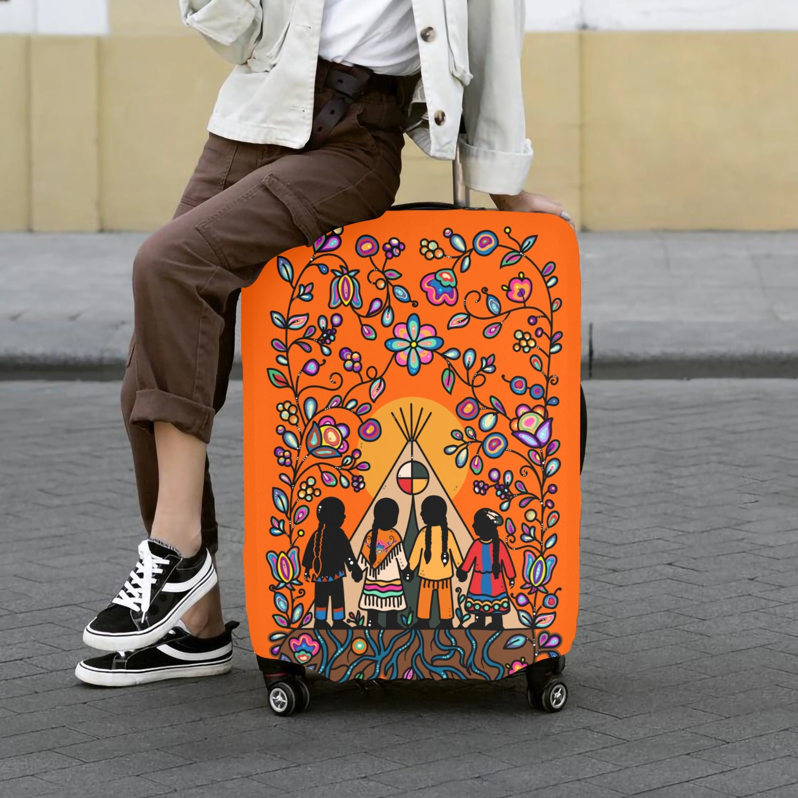 Rooted in Culture Luggage Cover/Extra Large 28"-30"