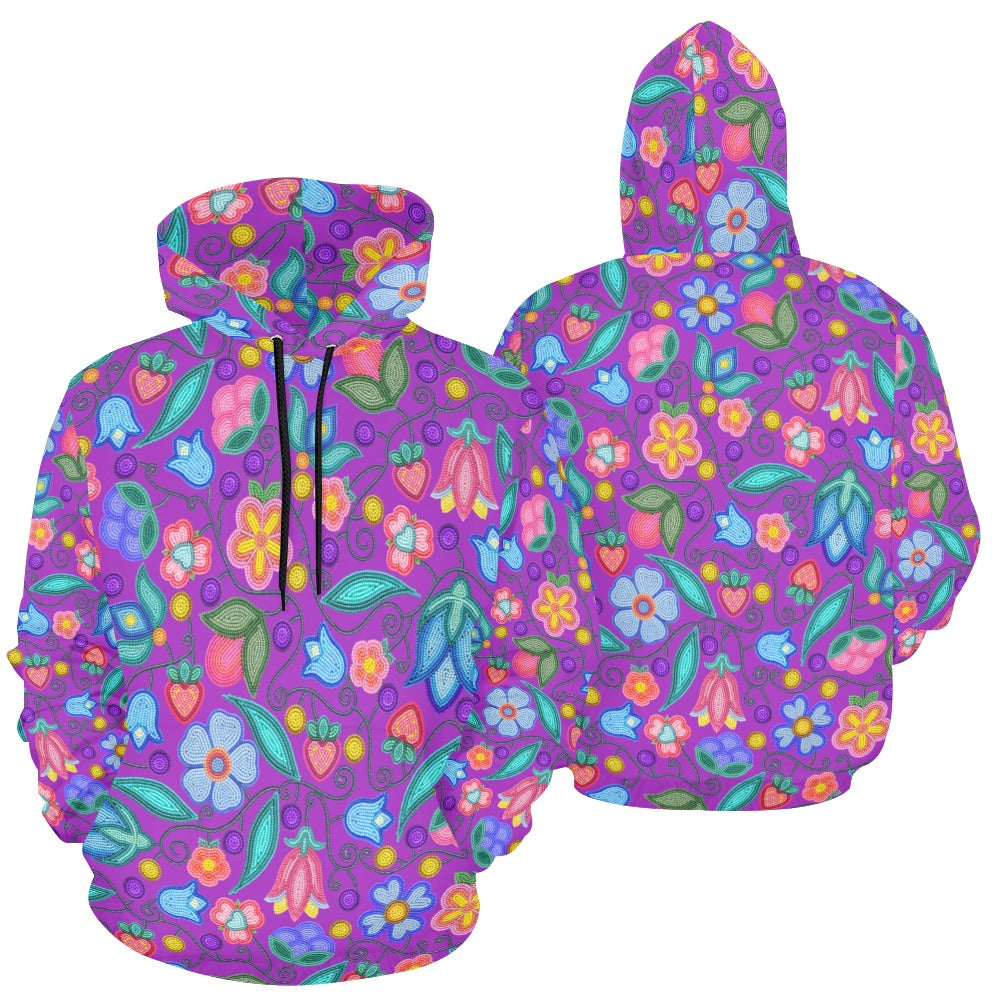Sweet Offering Purple All Over Print Hoodie for Women (USA Size)