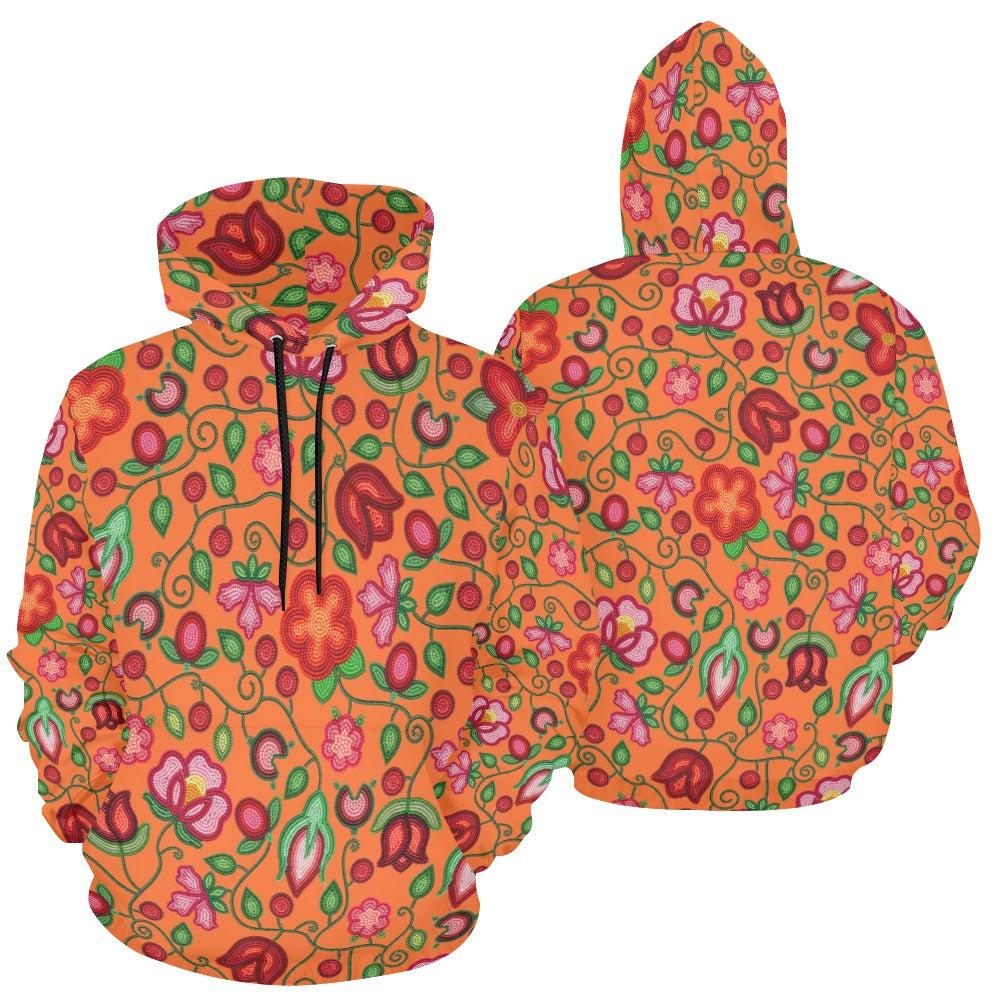 Rose Reverie Orange All Over Print Hoodie for Women (USA Size)