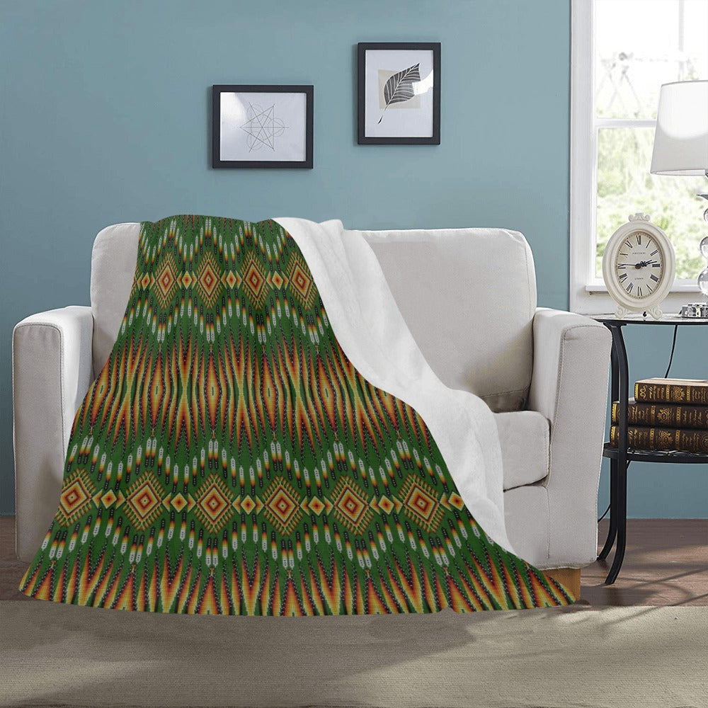 Fire Feather Green Ultra-Soft Micro Fleece Blanket 50"x60"