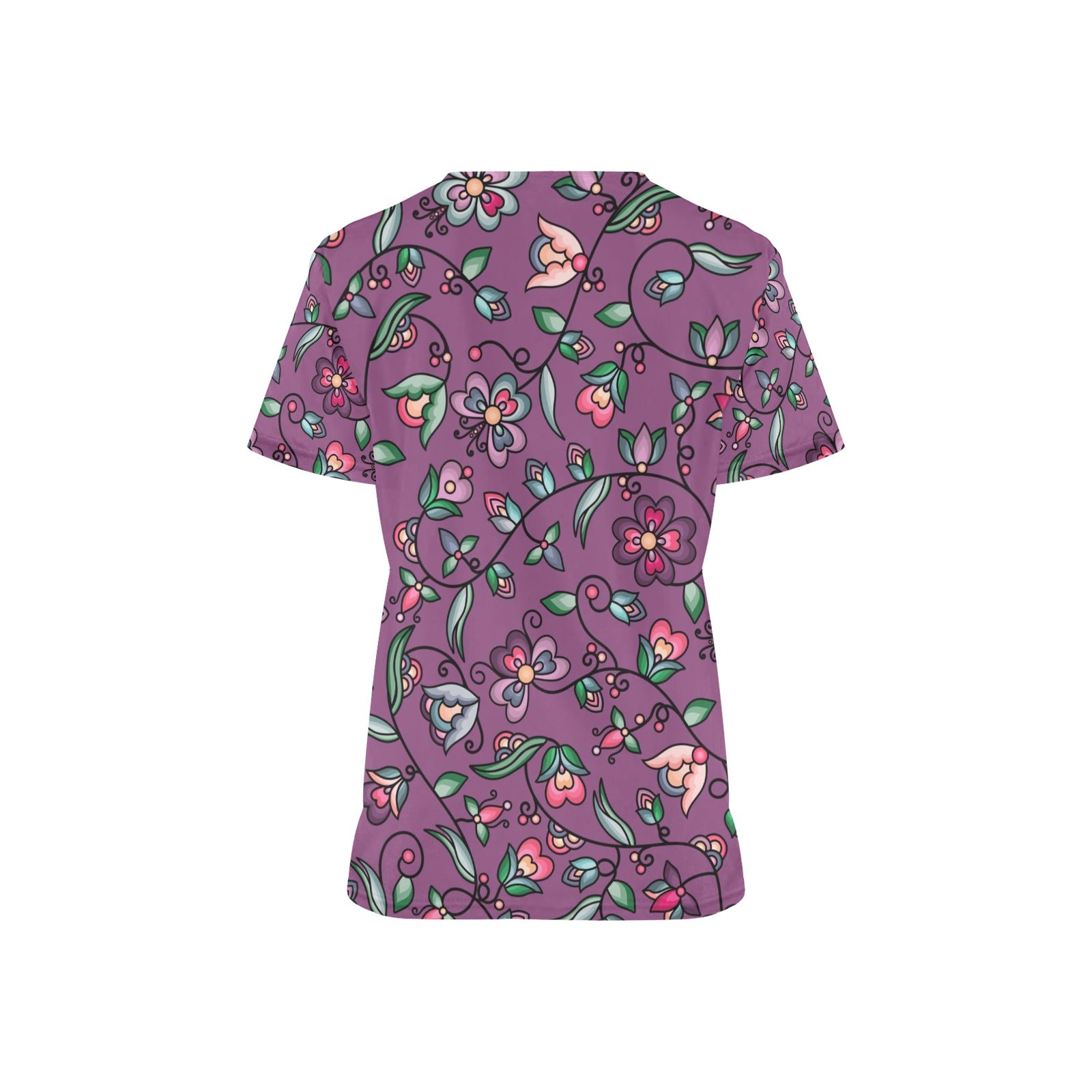 Amber Evening Garland Purple Scrub Top