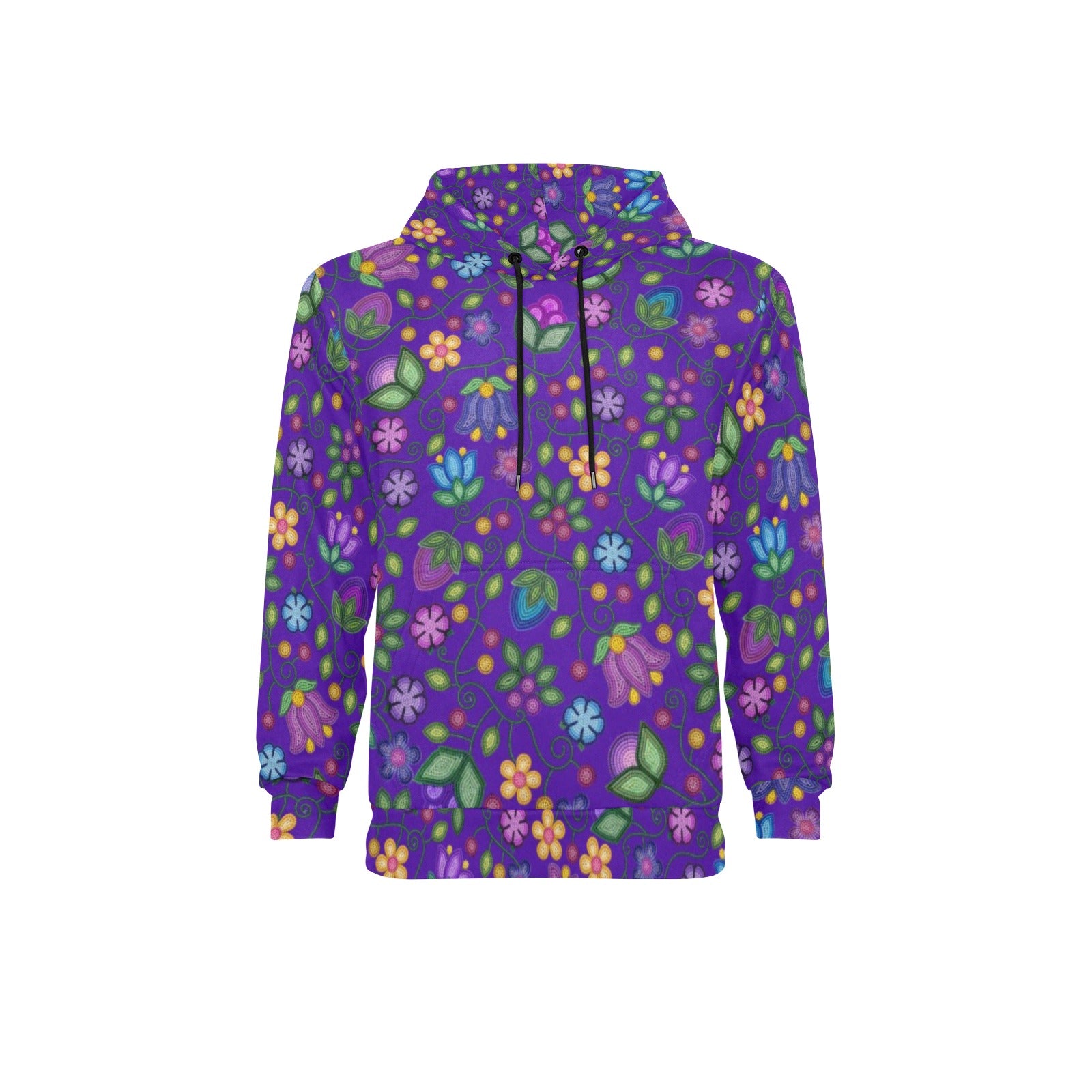 Bloom Uplift Indigo Men's Long Sleeve Fleece Hoodie