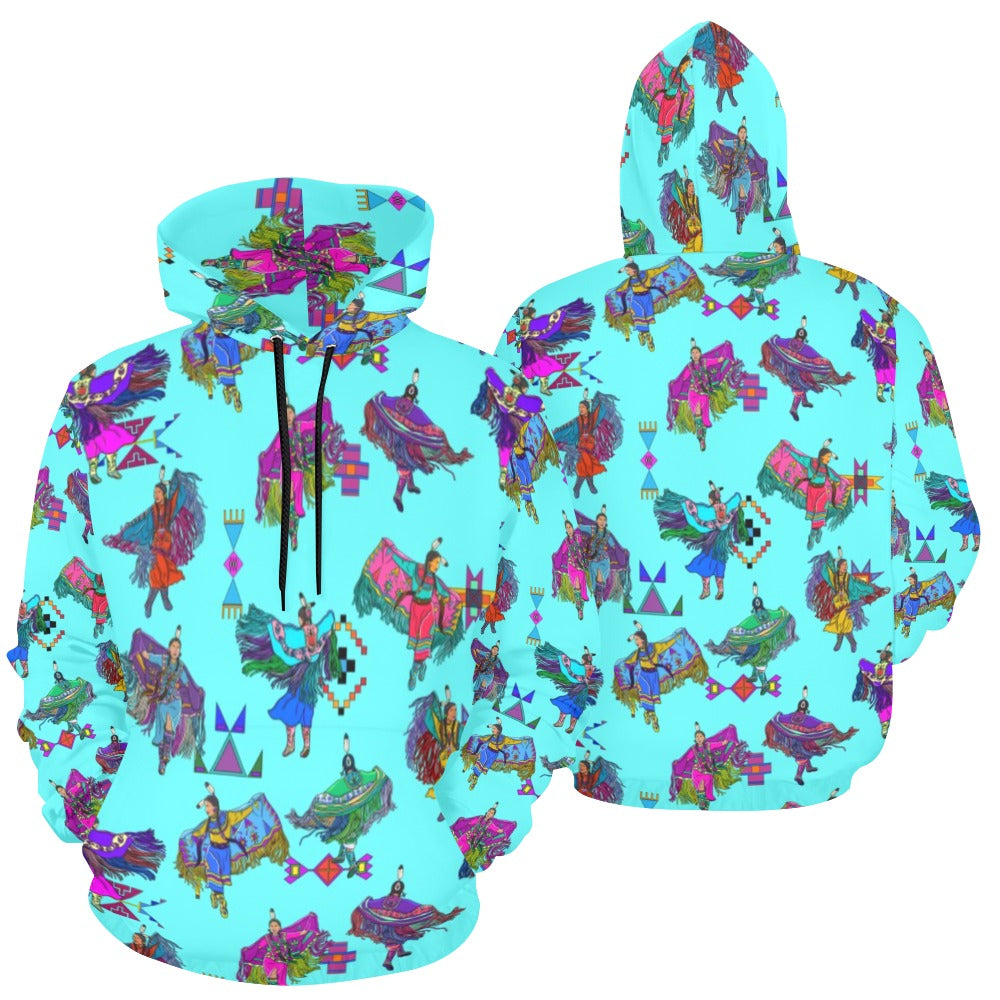Women's Fancy Dancers Turquoise Hoodie for Women (USA Size)