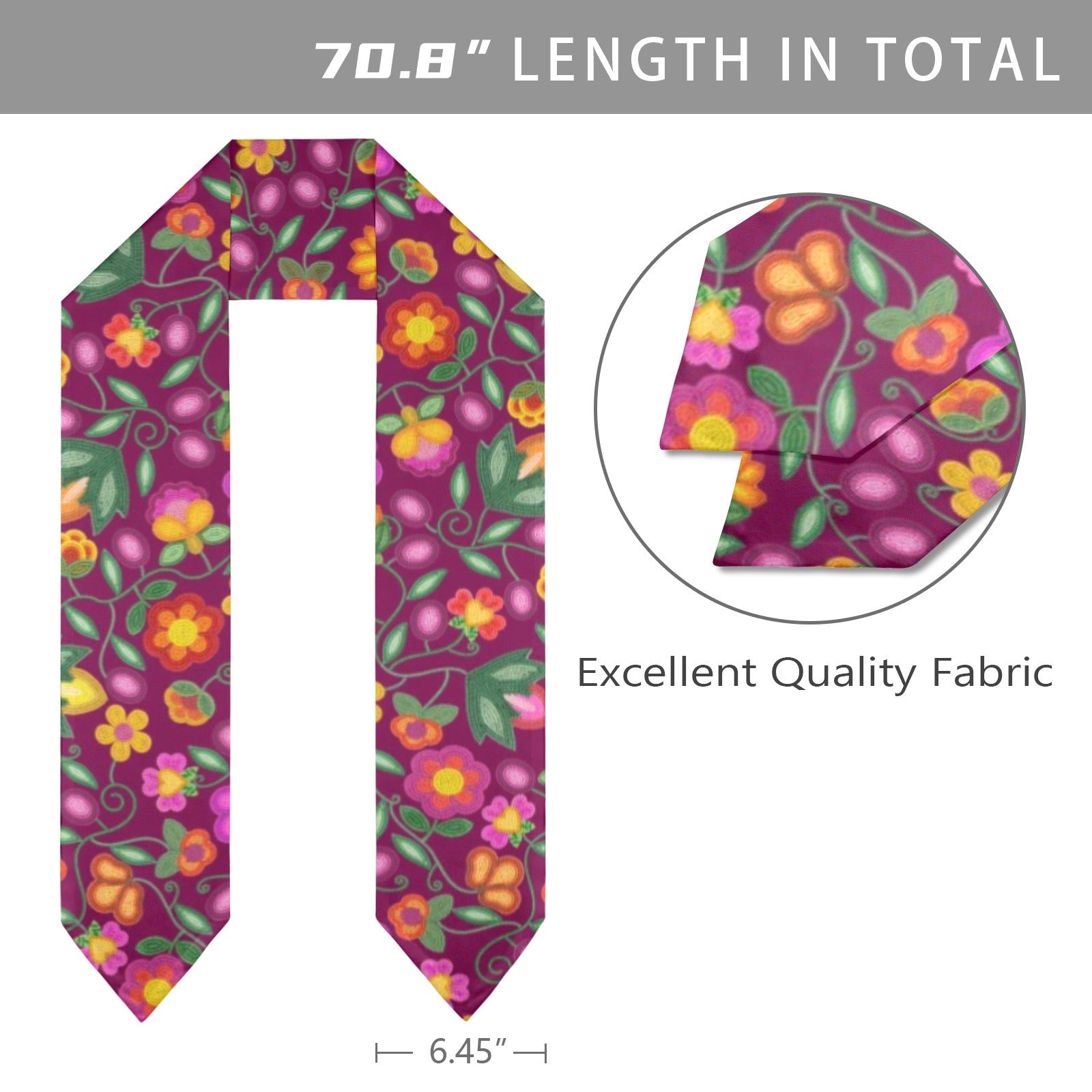 Boreal Bounty Dark Magenta Graduation Stole