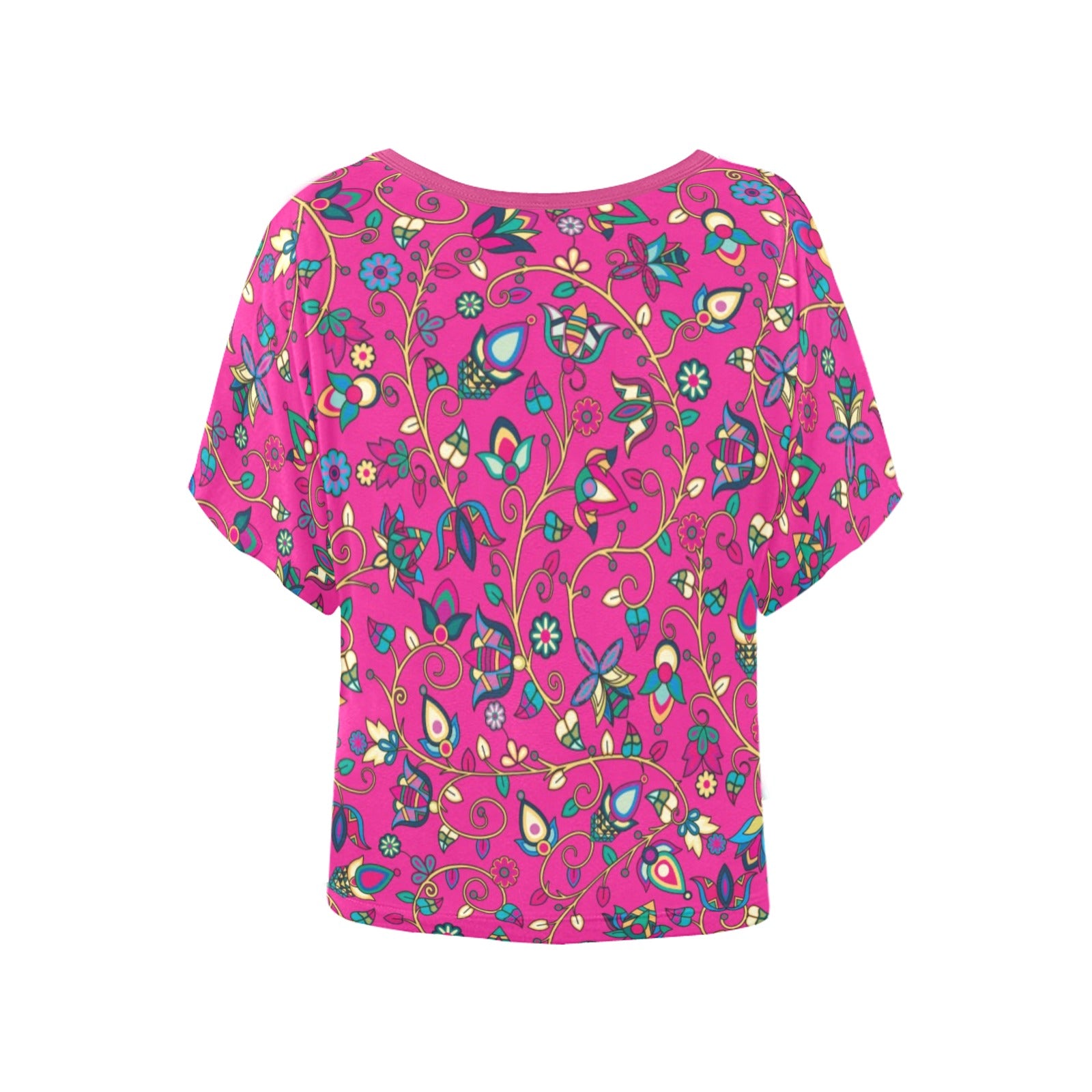 Thorny Path Pink Women's Batwing-Sleeved Blouse T shirt