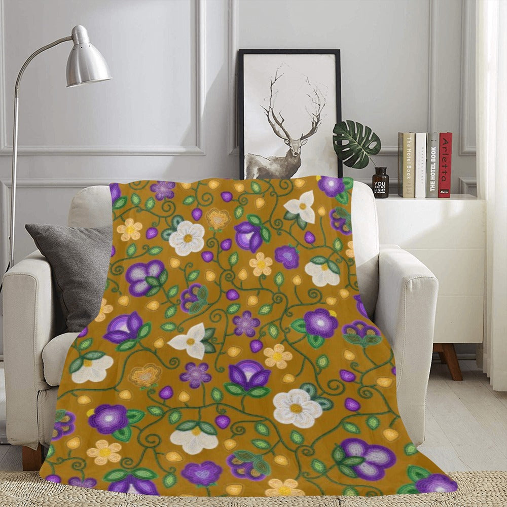 Midnight Moss Bloom Toffee Ultra-Soft Micro Fleece Blanket 60"x80"