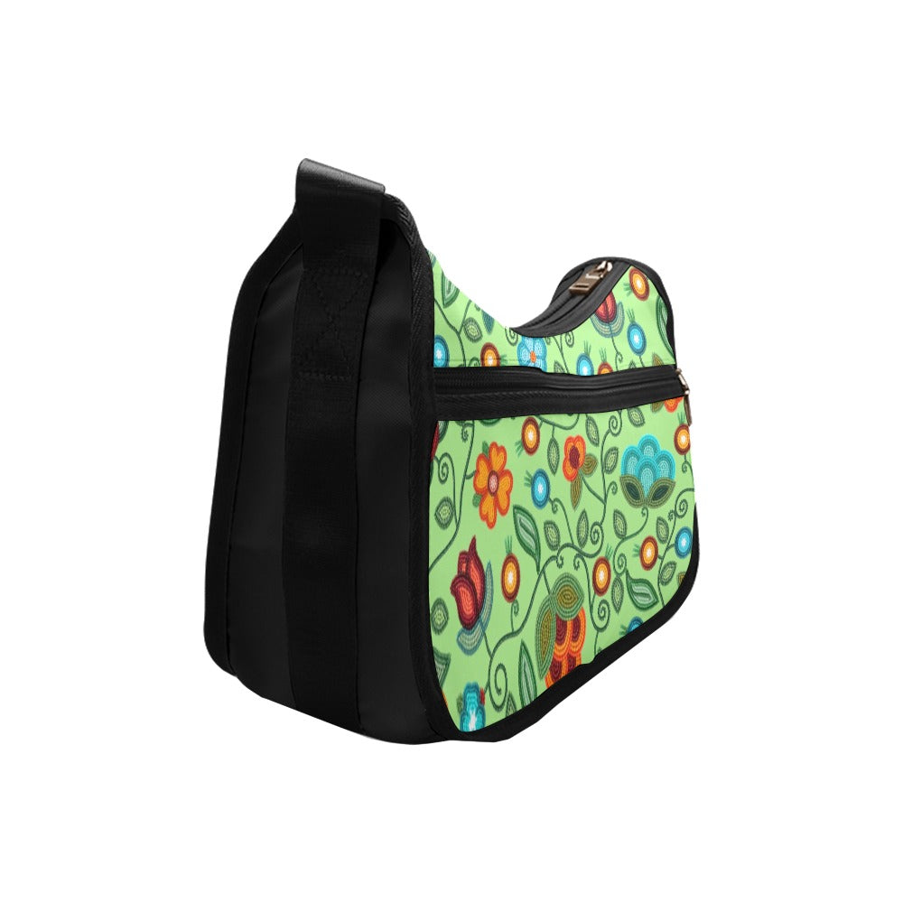 Prairie Fire Petals Sage Crossbody Bag