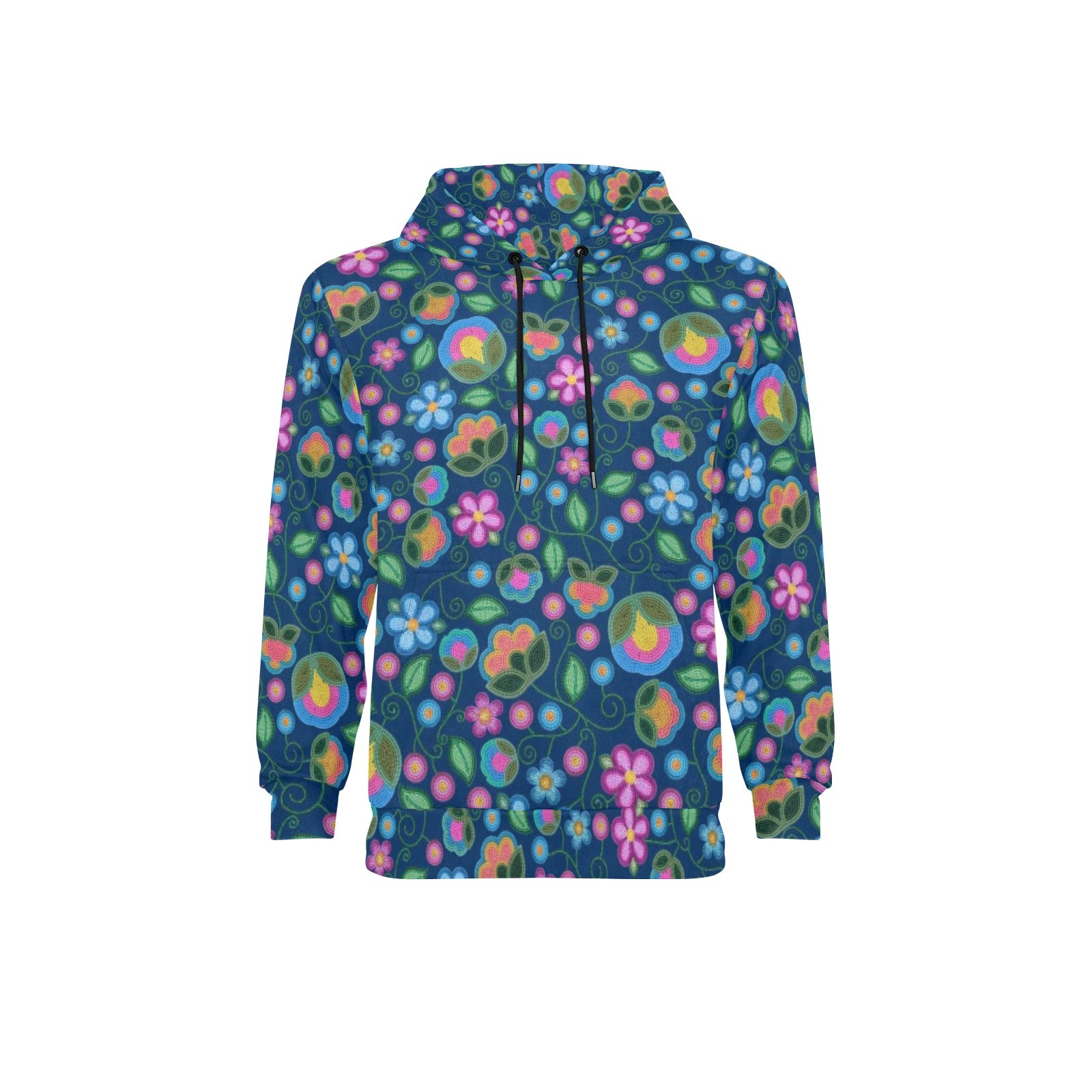 Turquoise Sunbeam Blue Men's Long Sleeve Fleece Hoodie