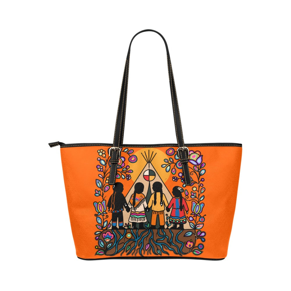 Rooted in Culture Large Leather Tote Bag