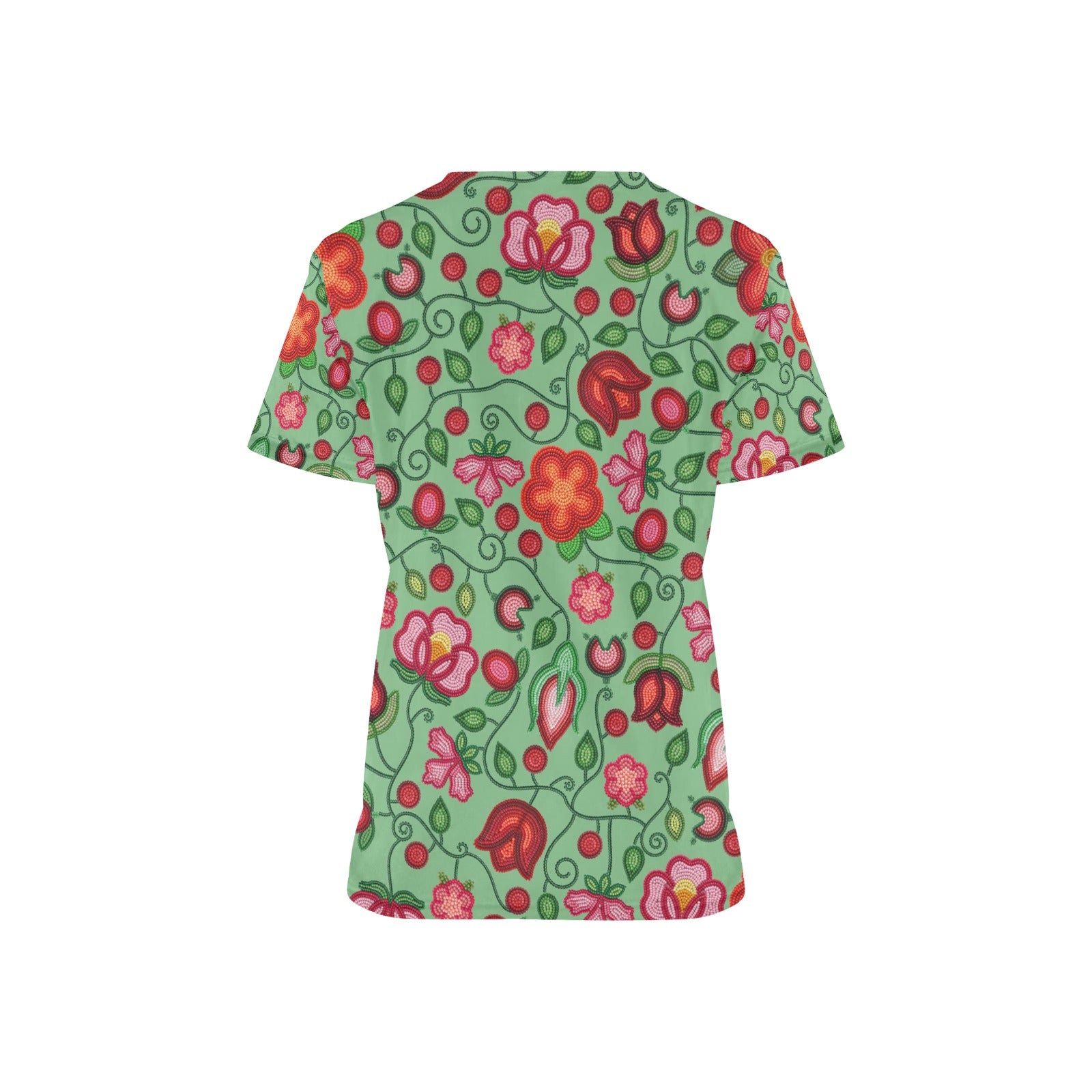 Rose Reverie Green Scrub Top