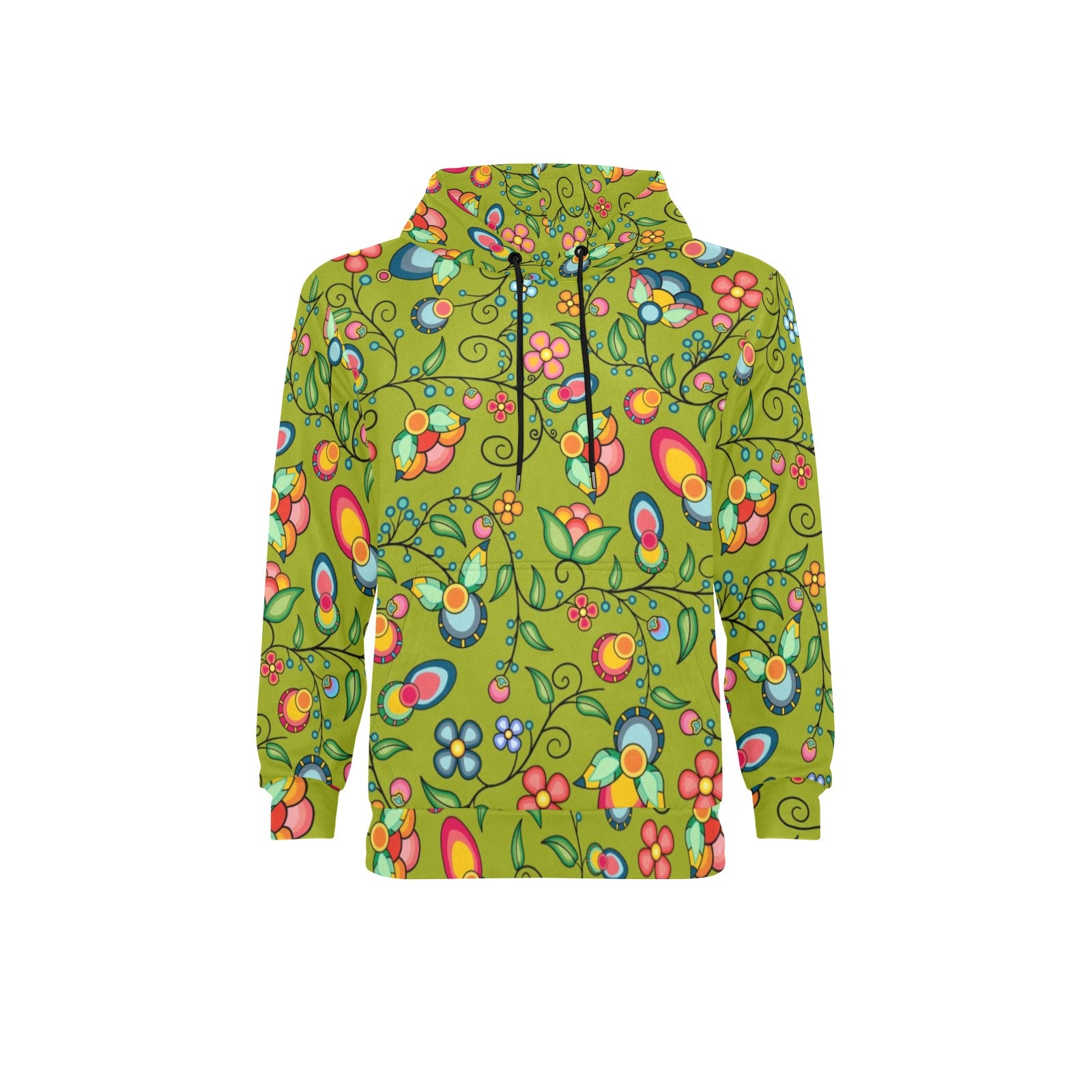 Floral Bounty Sweetgrass Men's Long Sleeve Fleece Hoodie