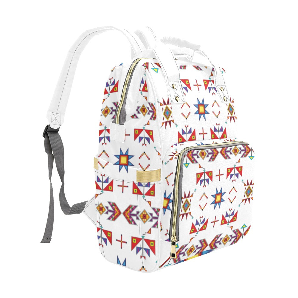 Scattered Generations White Multi-Function Diaper Backpack/Diaper Bag