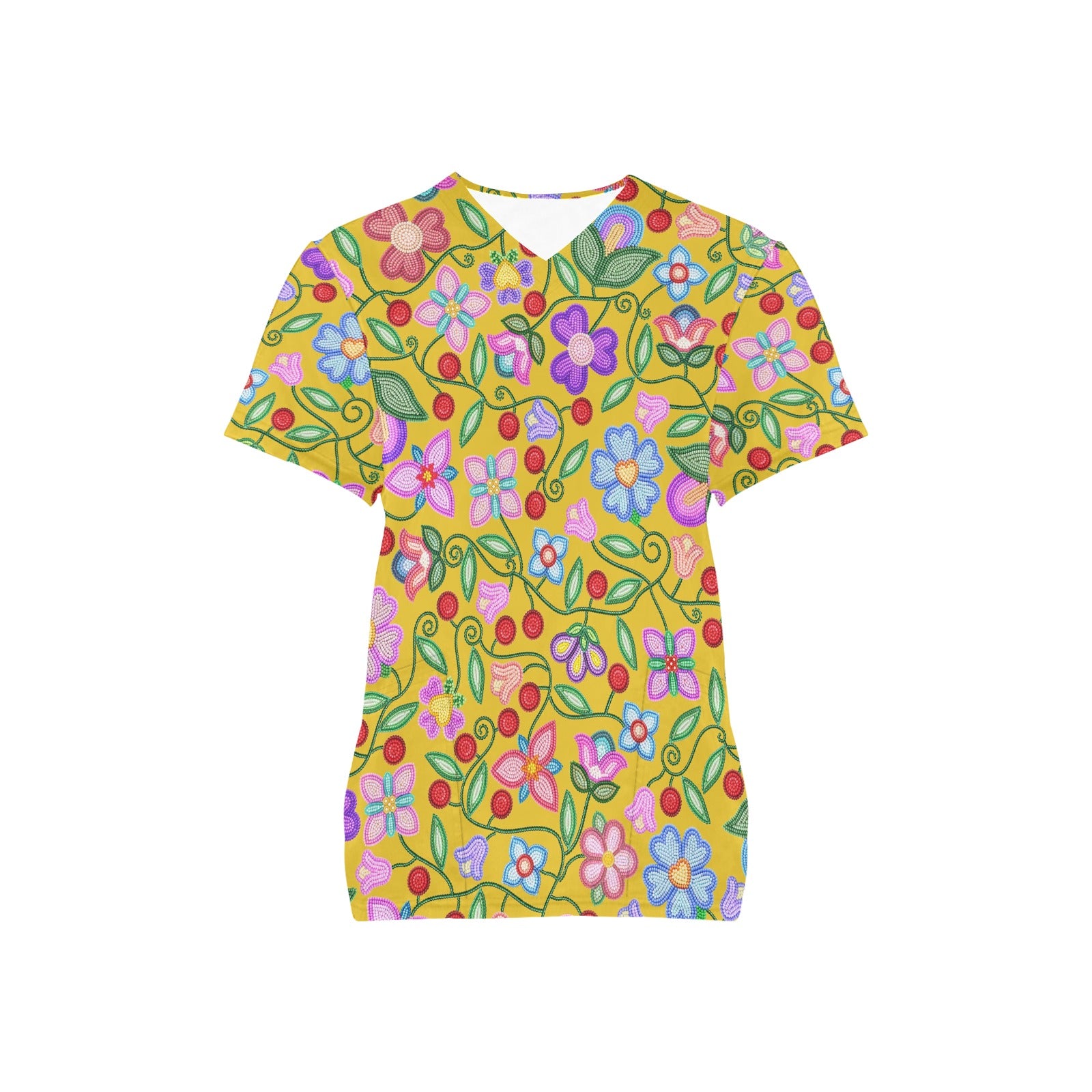Petal Harmony Ochre Scrub Top