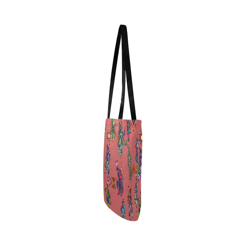 Men's Grass Dancers Terra Cotta Reusable Shopping Bag (Two sides)