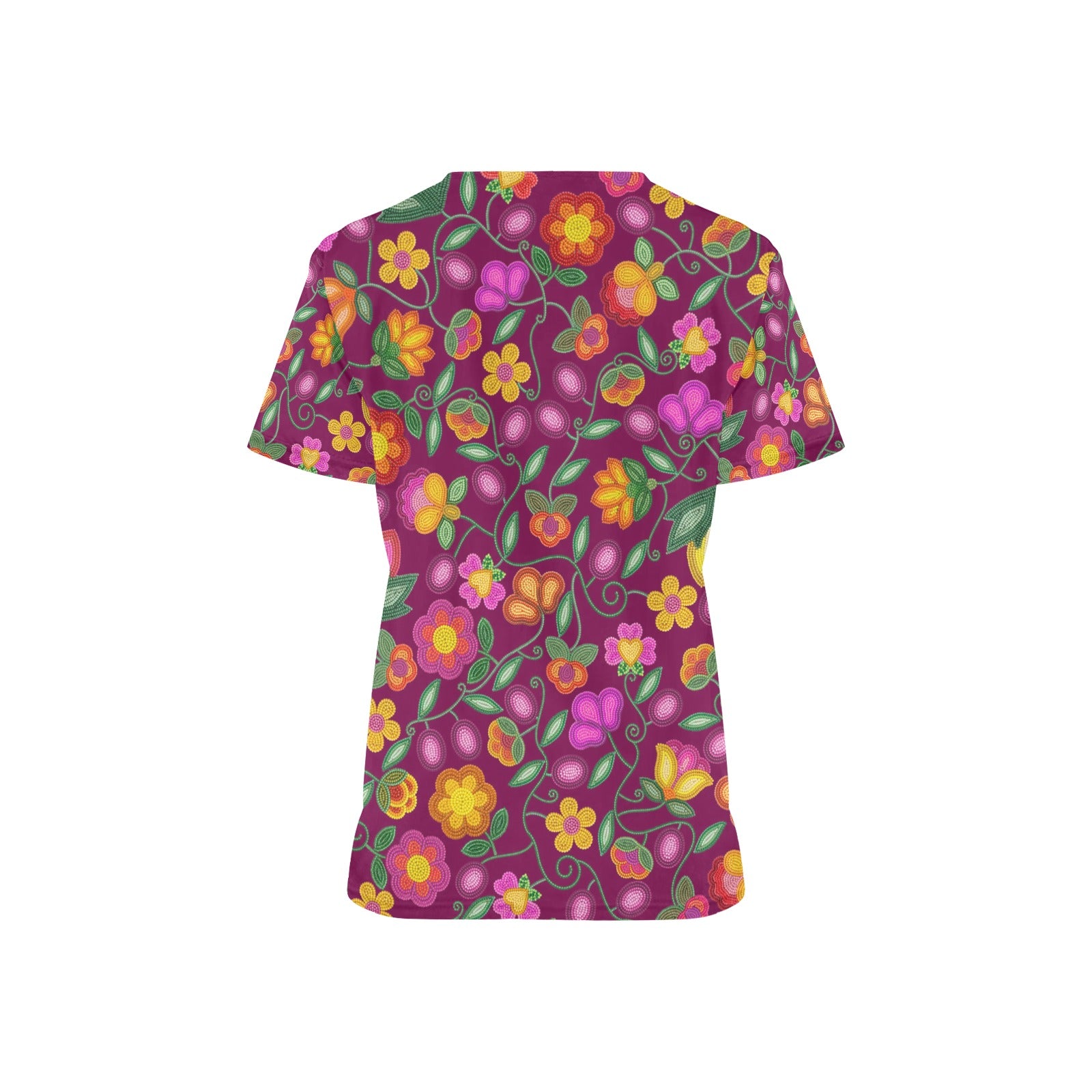 Boreal Bounty Dark Magenta Scrub Top