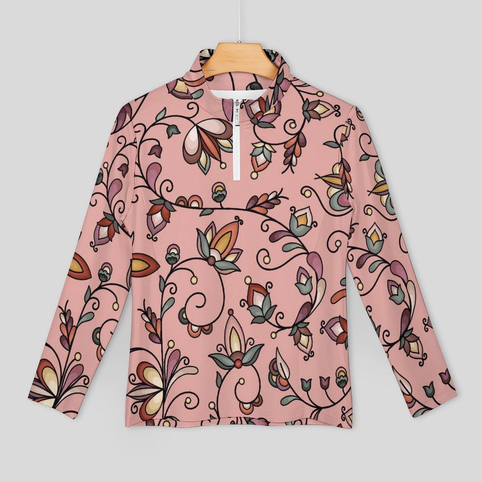 Burnt Sky Petals Peach Long Sleeve Yoga Shirt