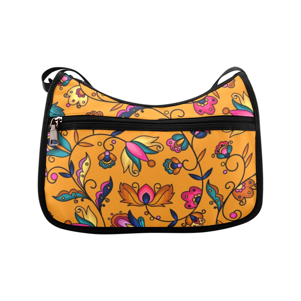 Copper Prairie Petals Orange Crossbody Bag