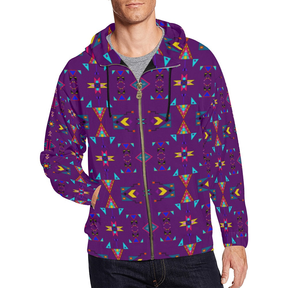 Enemy Territory Berry Men's Zipper Hoodie