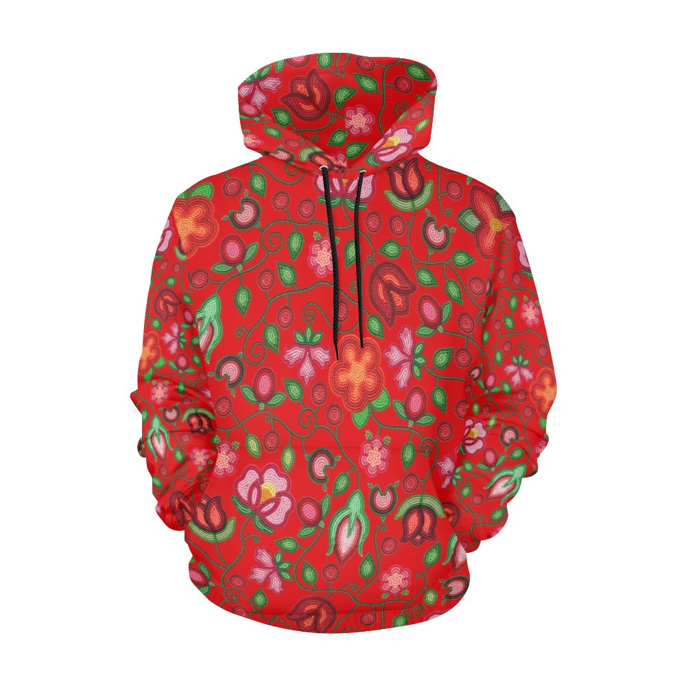 Rose Reverie Red All Over Print Hoodie for Women (USA Size)