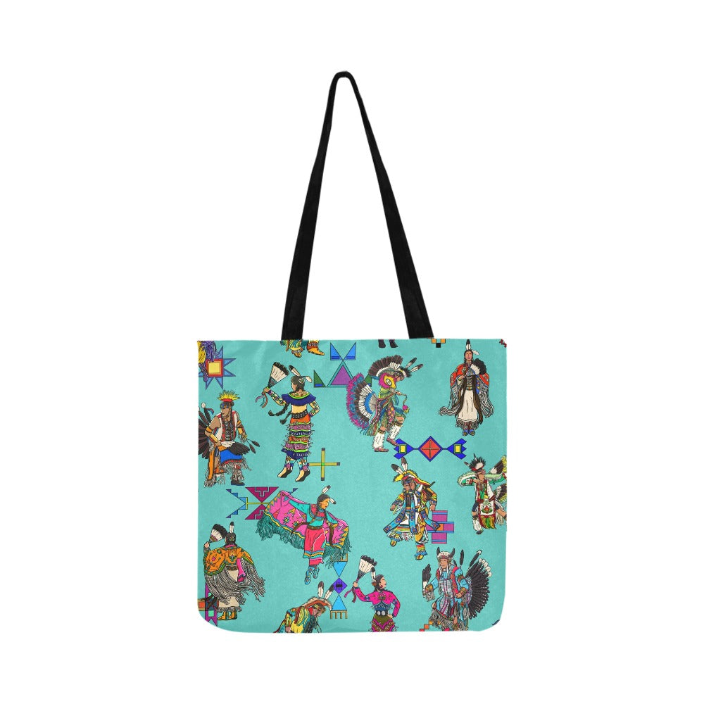 Grand Entry Dancers Eggshell Blue Reusable Shopping Bag  (Two sides)