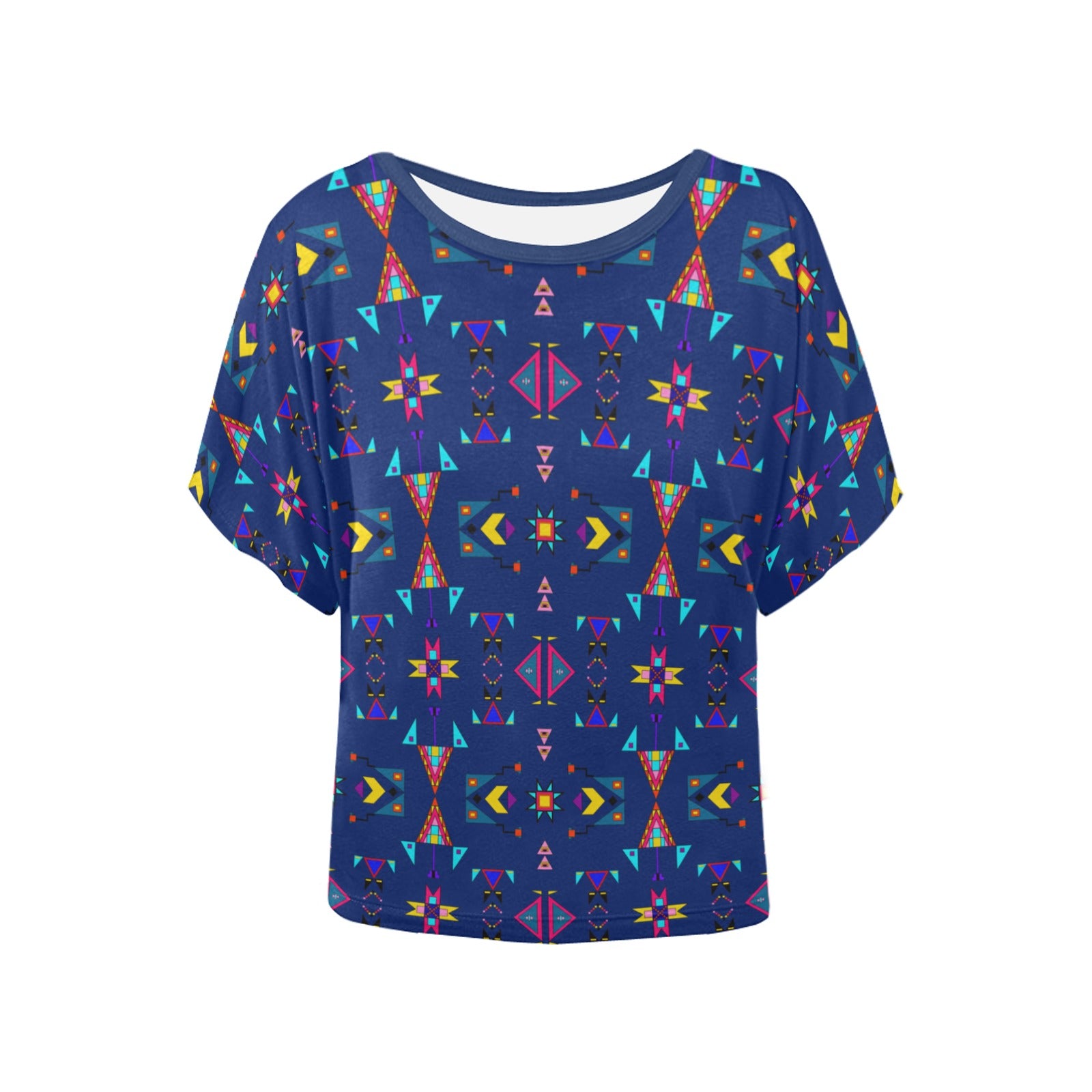 Enemy Territory Dark Navy Women's Batwing-Sleeved Blouse T shirt
