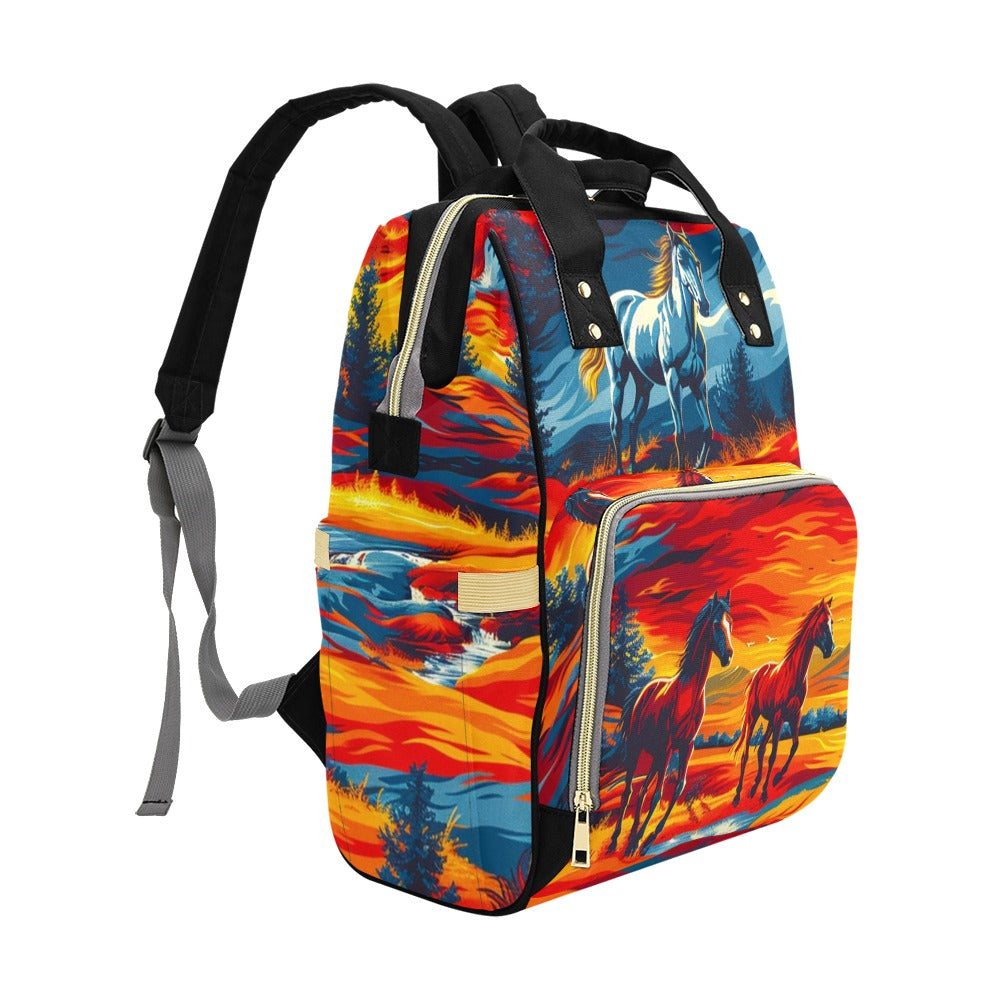 Wild Horses Multi-Function Diaper Backpack/Diaper Bag