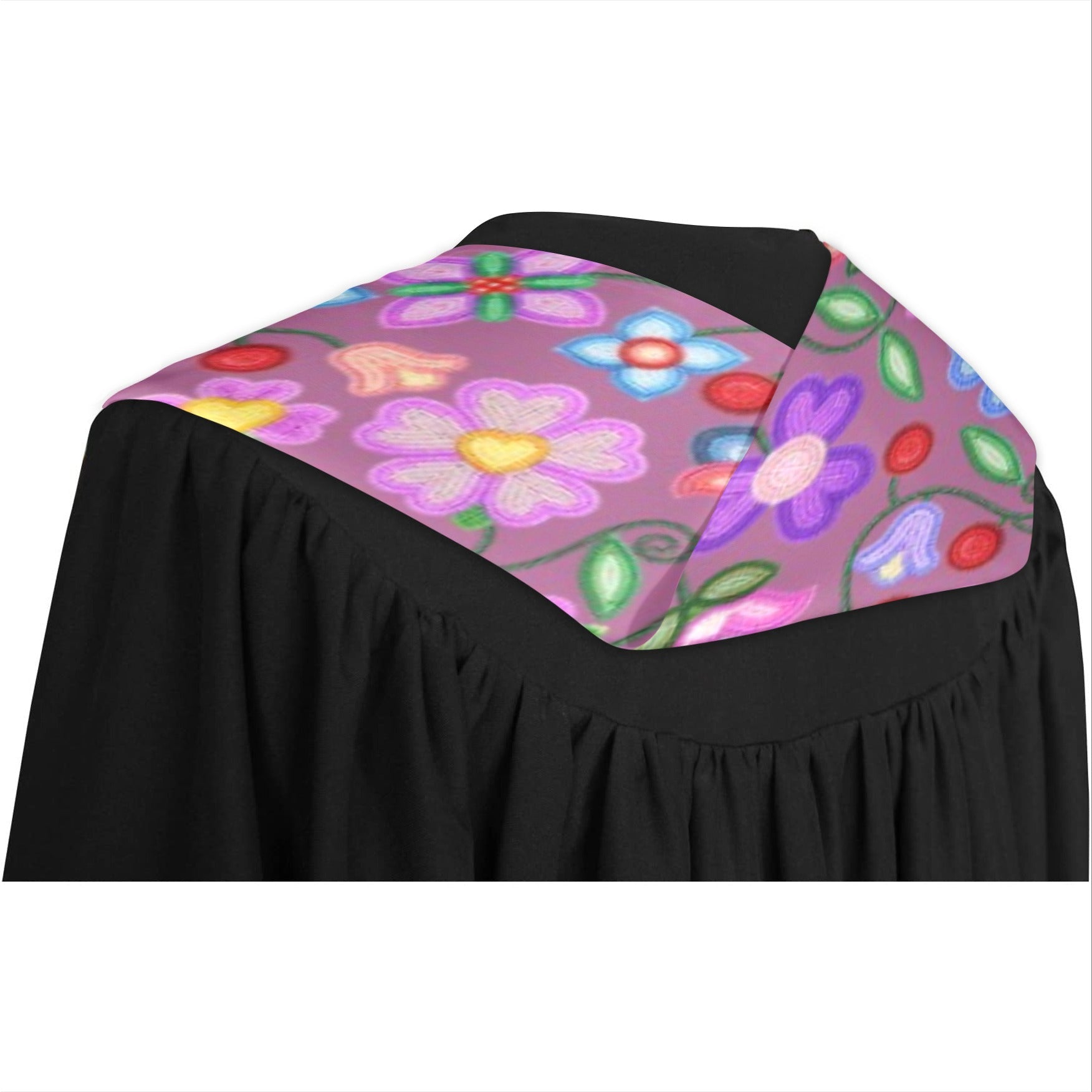 Petal Harmony Dusty Rose Graduation Stole