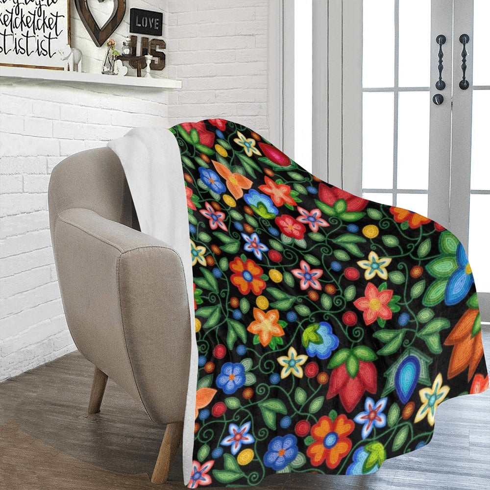Morning Harmony Black Ultra-Soft Micro Fleece Blanket 60"x80"