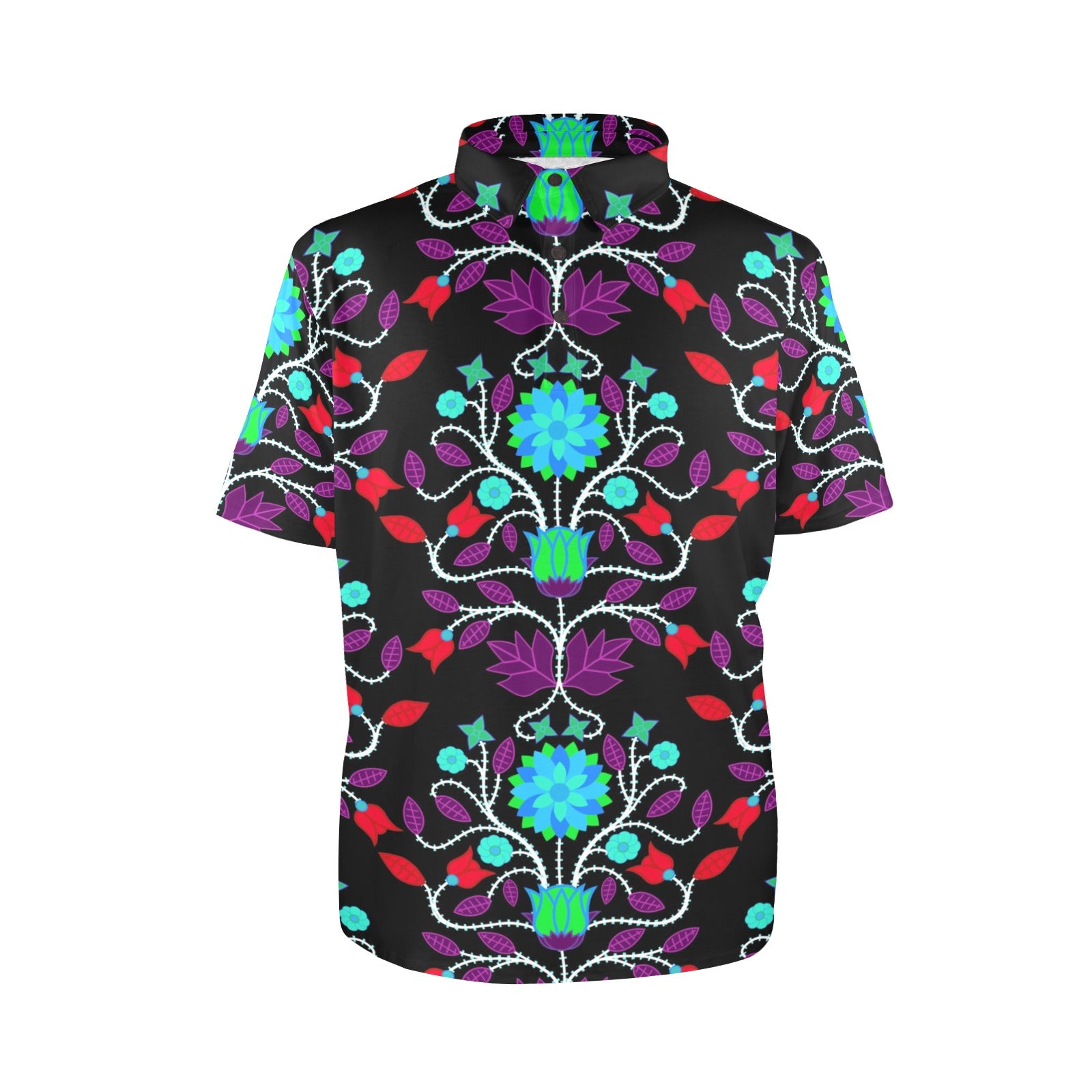 Floral Beadwork Four Clans Winter Polo Shirt