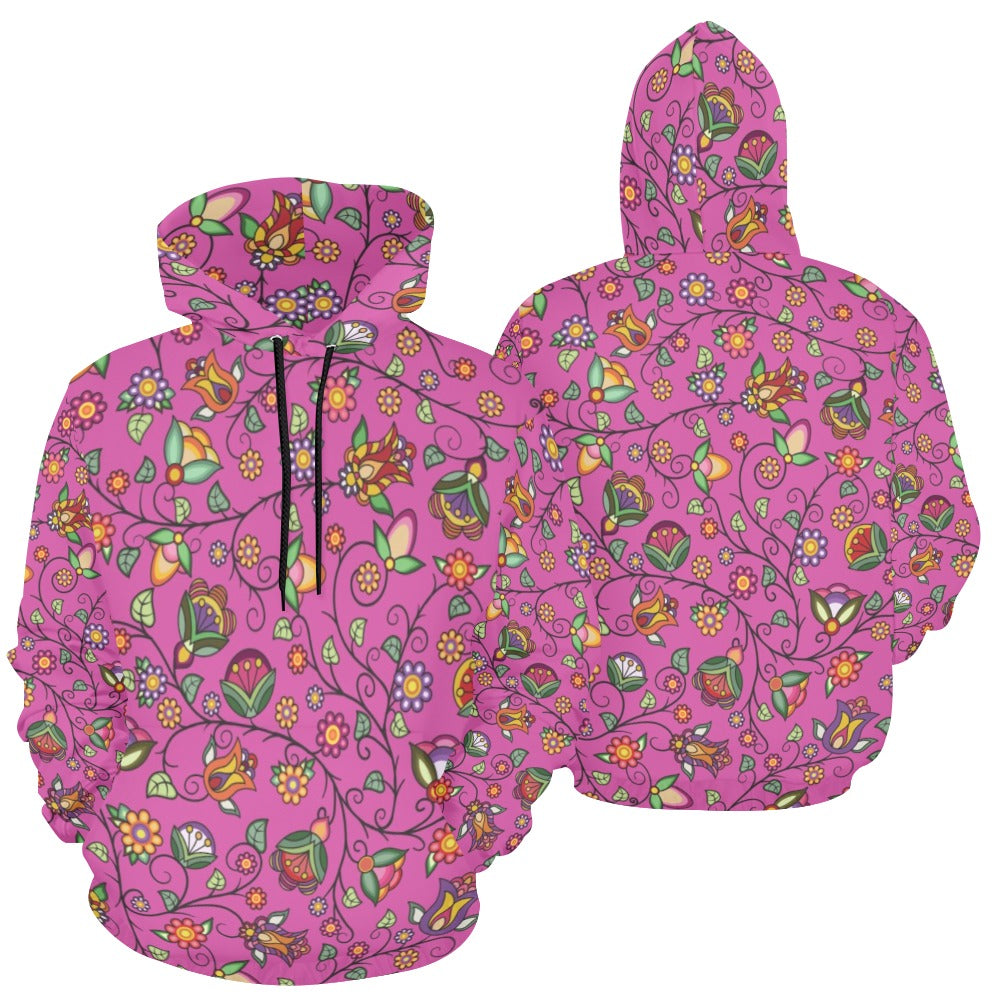 Heartbeat Petals Pink Hoodie for Women (USA Size)