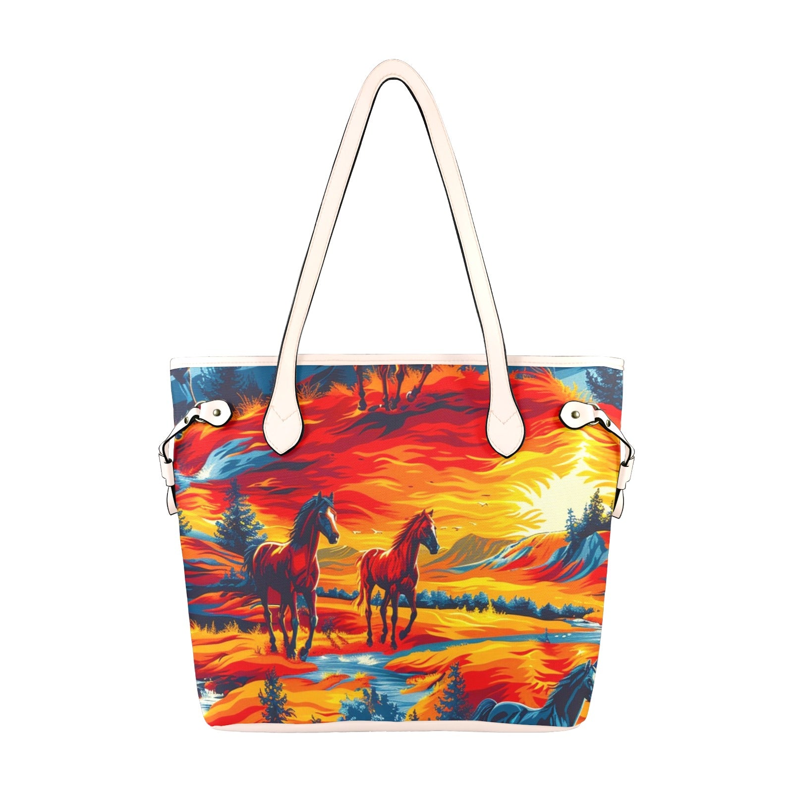 Wild Horses Clover Canvas Tote Bag