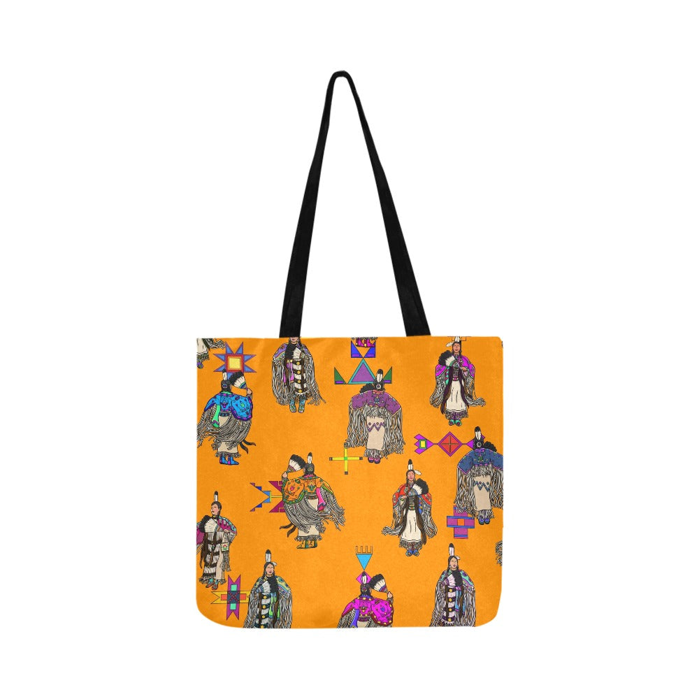 Women's Tradish Dancers Orange Reusable Shopping Bag (Two sides)