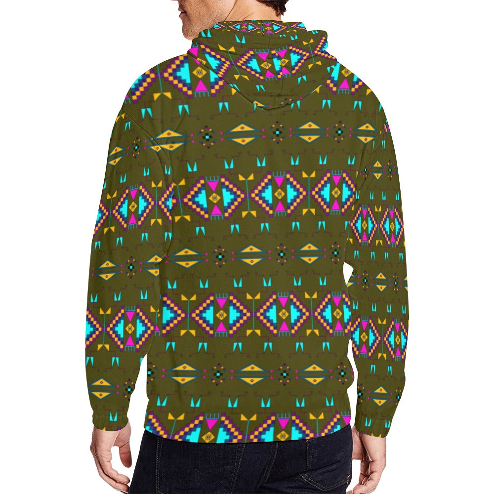 Rite of Passage Olive Men's Zipper Hoodie
