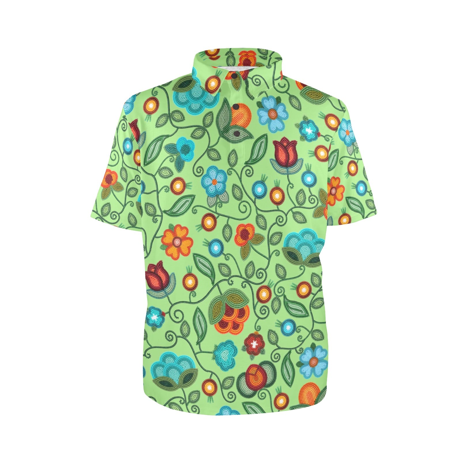 Prairie Fire Petals Sage Polo Shirt