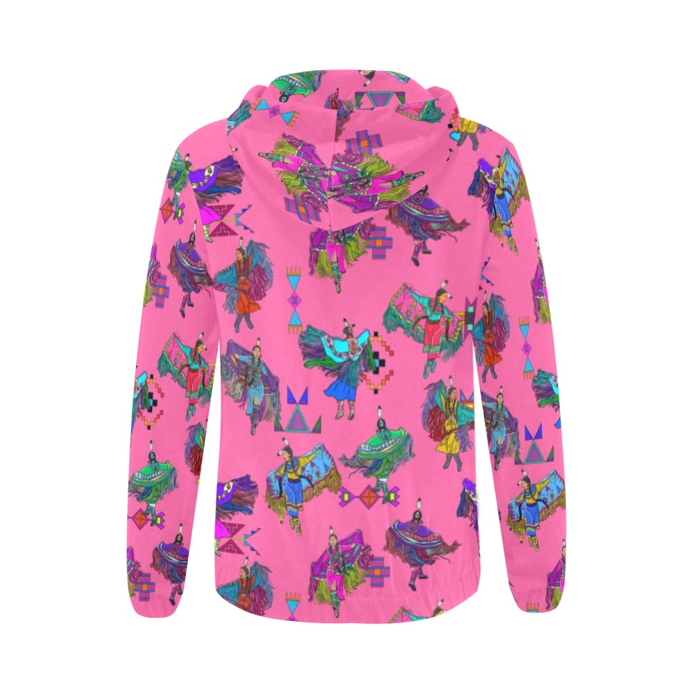 Women's Fancy Dancers Pink Full Zip Hoodie for Women