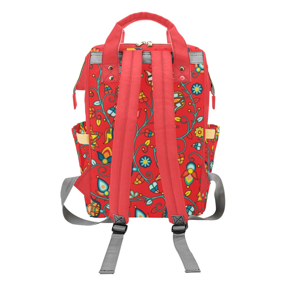 Thorny Path Red Multi-Function Diaper Backpack/Diaper Bag