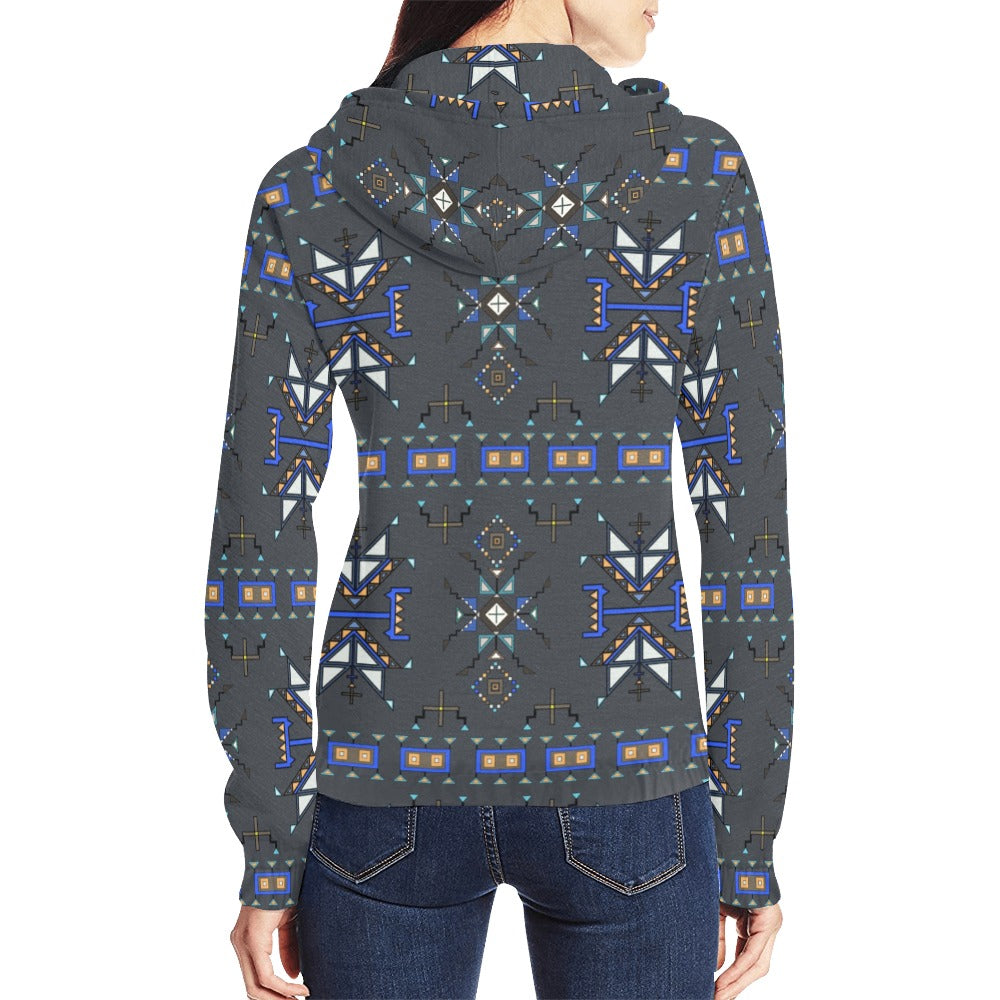 Eagle Strike Gray Full Zip Hoodie for Women