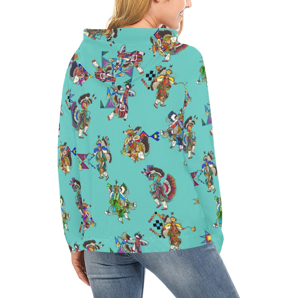 Men's Fancy Dancers Eggshell Blue Hoodie for Women (USA Size)