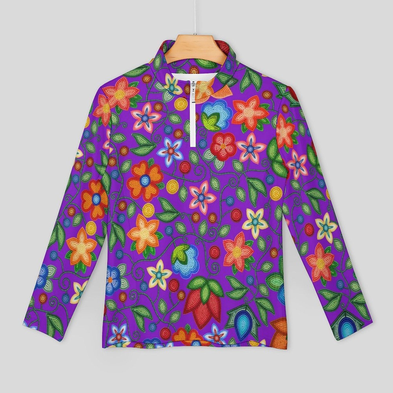 Morning Harmony Purple Long Sleeve Yoga Shirt
