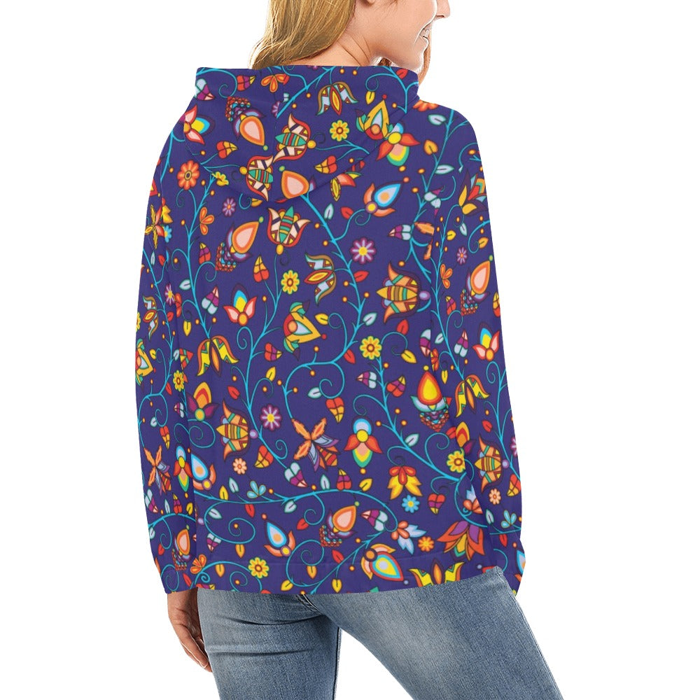 Thorny Path Blue Hoodie for Women (USA Size)