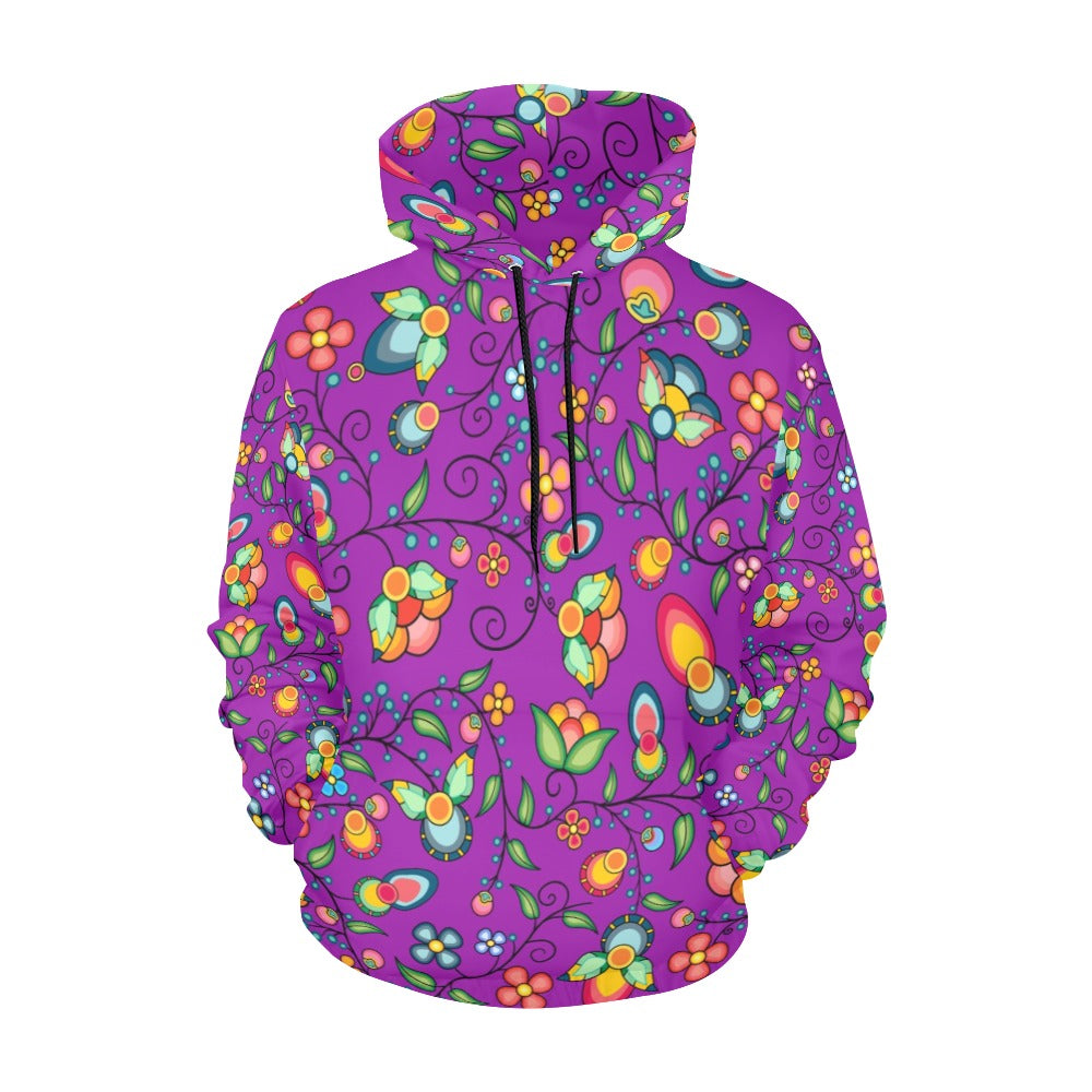 Floral Bounty Purple Hoodie for Women (USA Size)