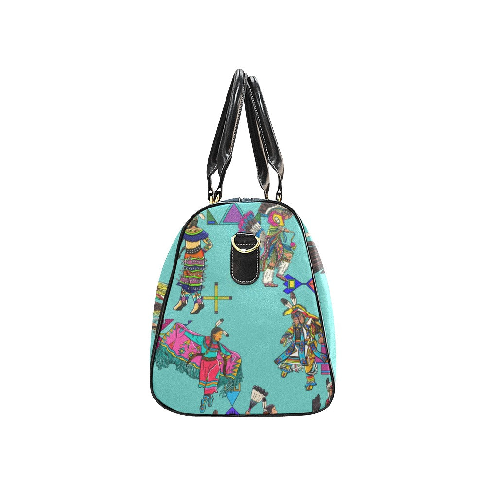 Grand Entry Dancers Eggshell Blue Waterproof Travel Bag/Small