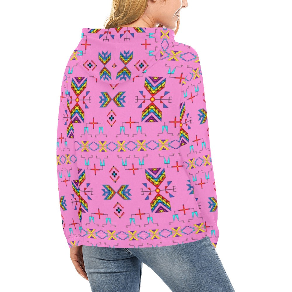 Rainy Chief Rainbow Blush Hoodie for Women (USA Size)