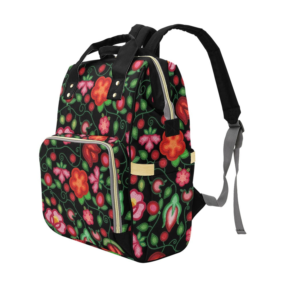 Rose Reverie Black Multi-Function Diaper Backpack/Diaper Bag
