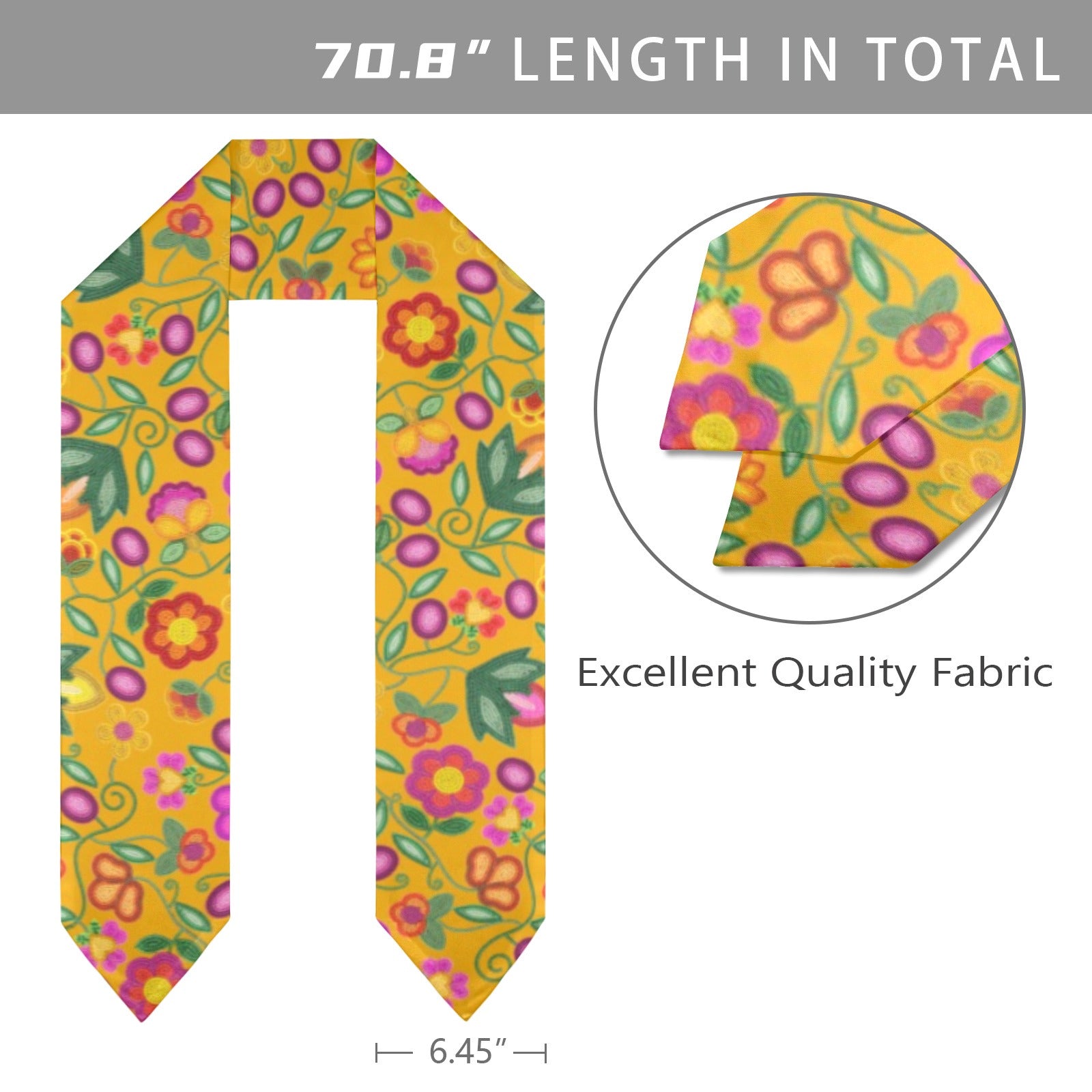 Boreal Bounty Yellow Graduation Stole