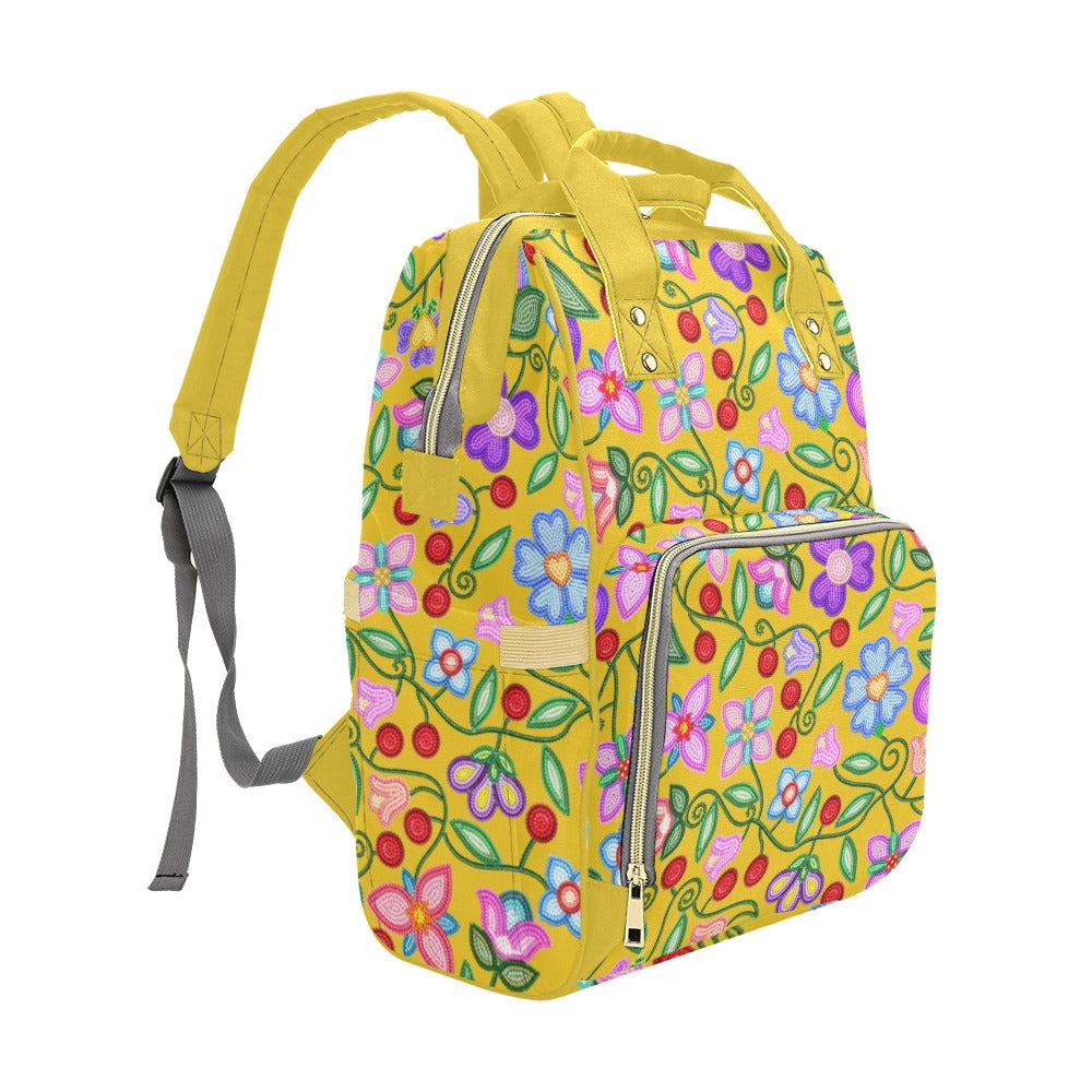 Petal Harmony Ochre Multi-Function Diaper Backpack/Diaper Bag