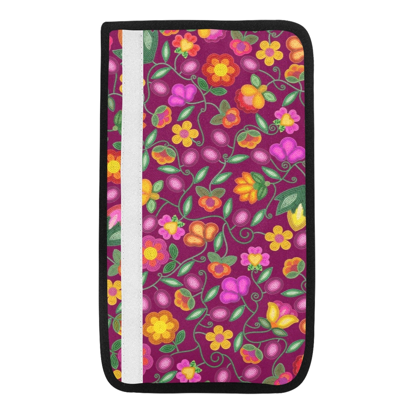 Boreal Bounty Dark Magenta Car Seat Belt Cover 7''x12.6'' (Pack of 2)